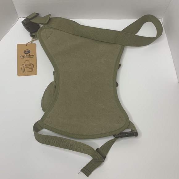 Kabden | Green Canvas Outdoor Tactical Fishing Waist Leg Bag | Military Travel - Picture 9 of 13